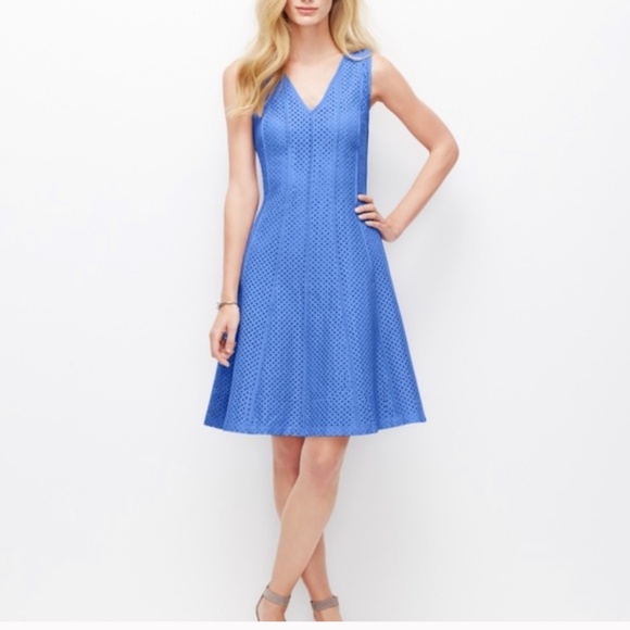 Ann Taylor Dresses & Skirts - Ann Taylor Eyelet Fit AND Flare Lace Dress SZ 14P